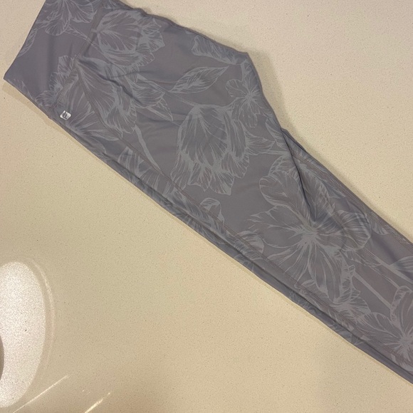 Gray Floral Fabletics Leggings - Picture 6 of 9